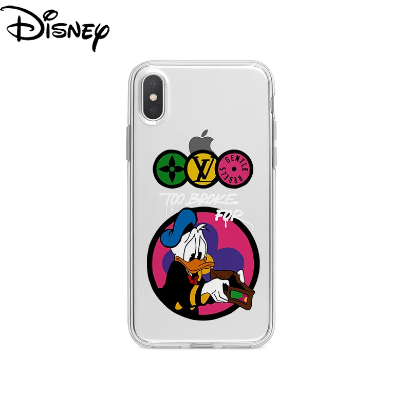 

Disney illustration cute Donald Duck phone case for iPhone xsmax/11promax/11pro/6s/7p/8p/xr/se/xs/6sp/transparent phone cover