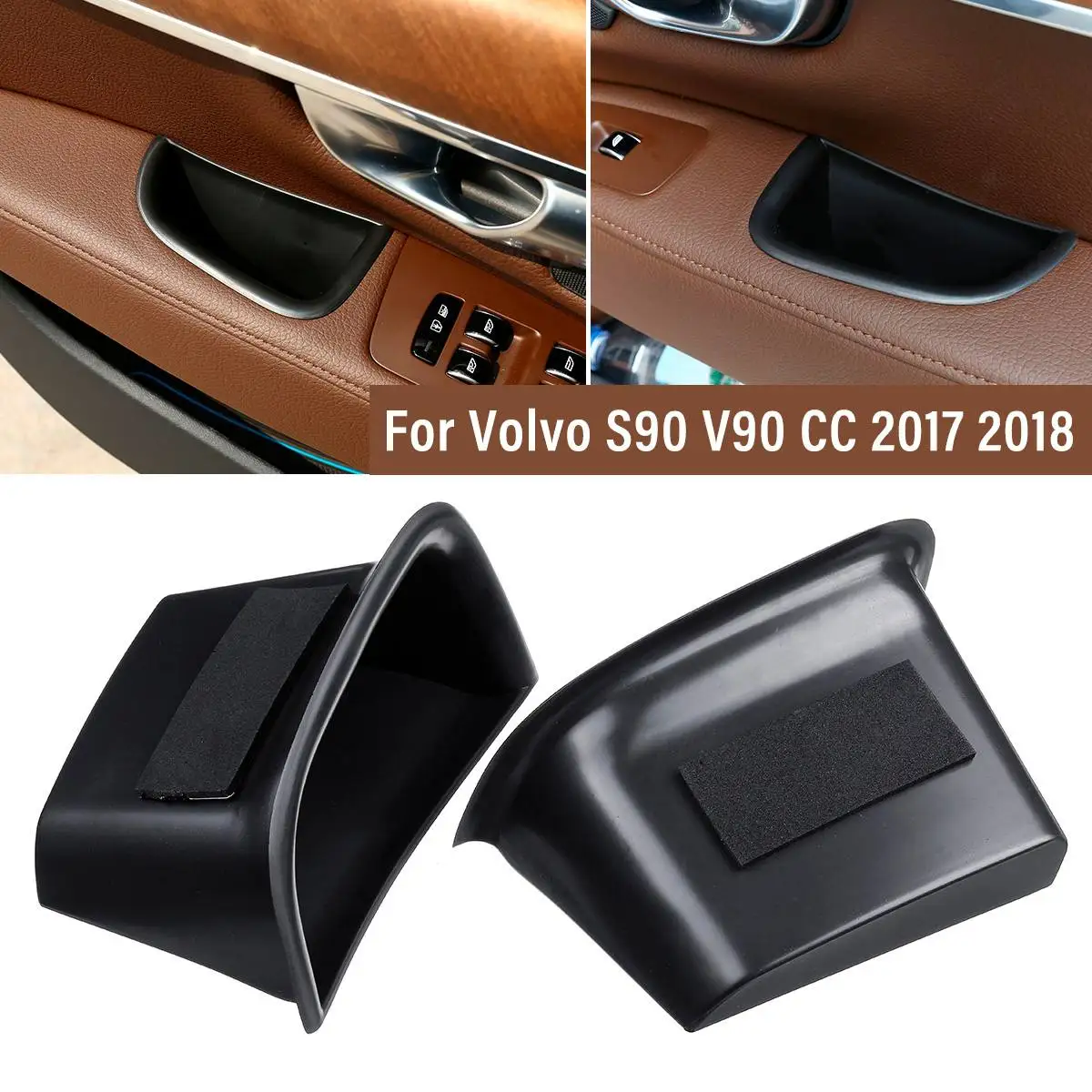 

Ящик для хранения с подлокотником и боковой ручкой, черный, из АБС-пластика, подходит для Volvo S90 V90 CC 2017 2018, 2 шт.