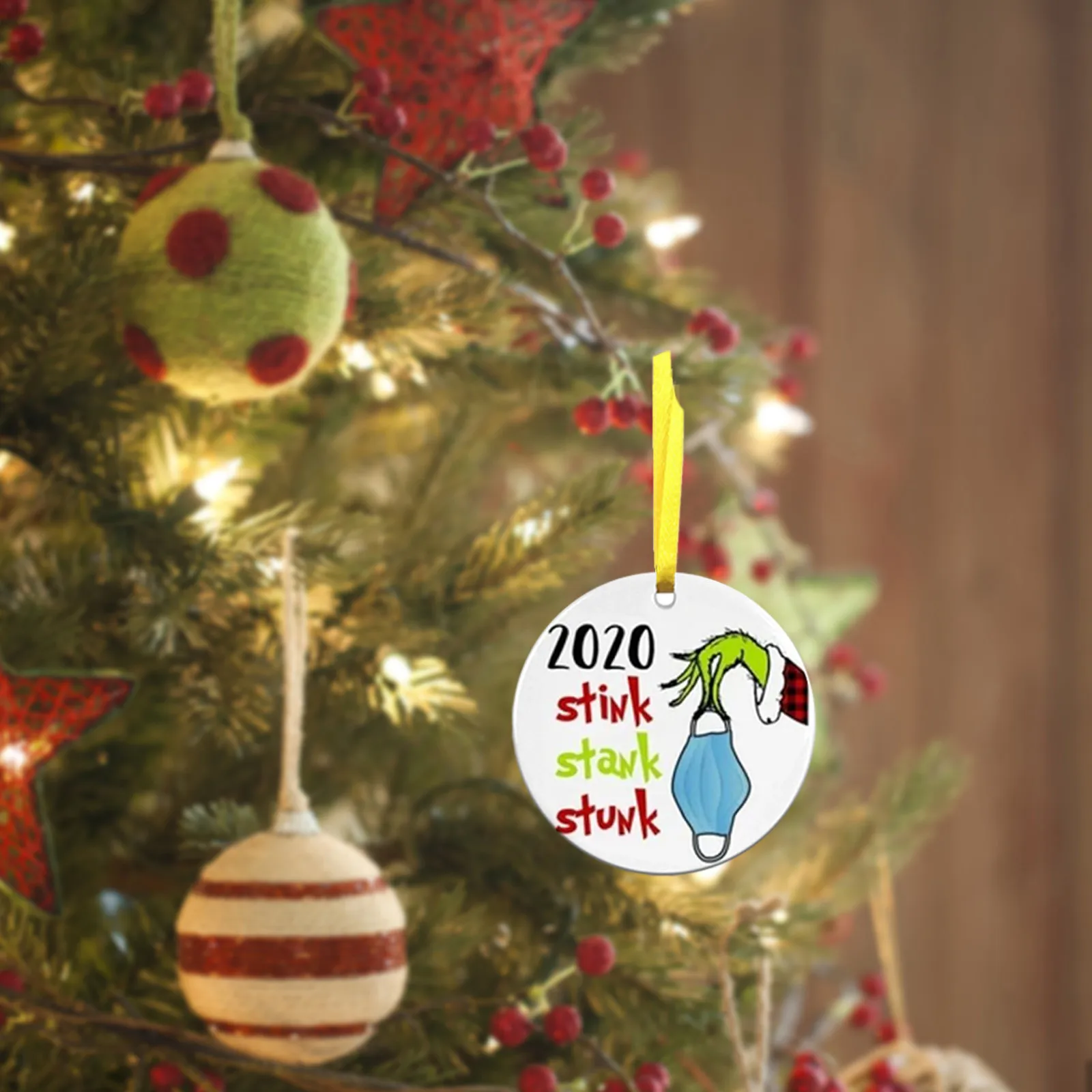 Персонализировать в форме украшения Висячие для рождественской орнамент с елкой