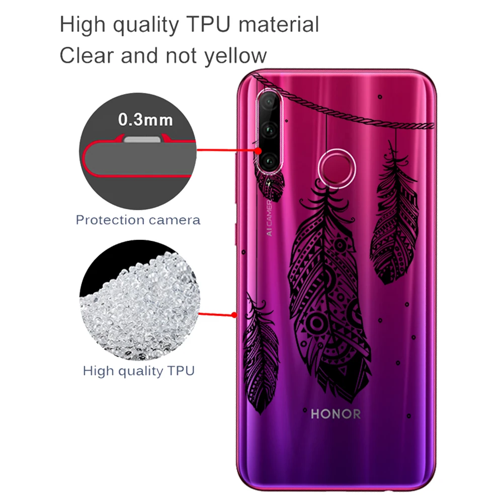 Черный сексуальный силиконовый чехол с цветочным кружевом для Huawei Honor 30 10i 20i 9 9X 8X