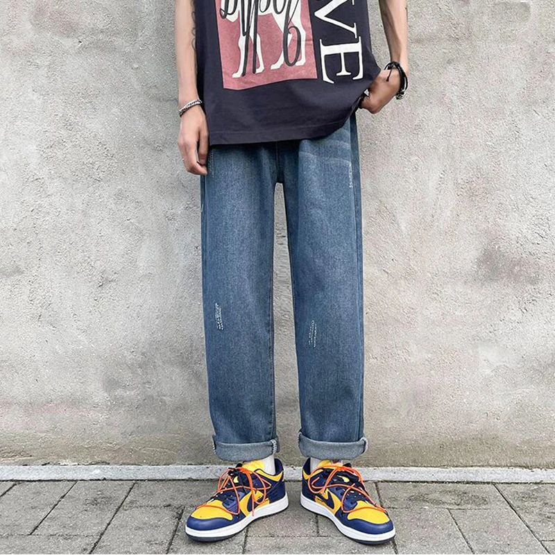

Summer Korean Fashion Hong Kong Style Straight Denim Pants Loose Wide Leg Casual Pants