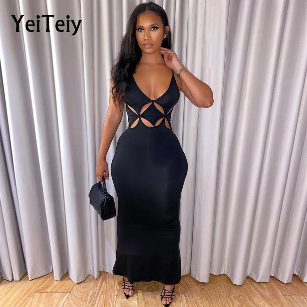 

Летнее новое платье Yeiteiy 2021, юбка без рукавов с подтяжками и юбка в пол, женская сексуальная облегающая вечерняя одежда