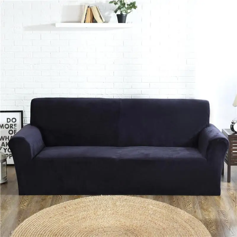 45 однотонных темно-синих кофейных бархатных мягких теплых чехлов для дивана