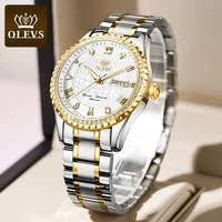 men mechanical wristwatches gold olevs top brand luxury automatic watch diamond sport stainless steel waterproof watch for men