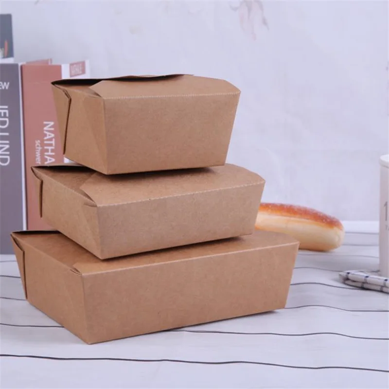 50 шт./лот толстый квадратный одноразовый Ланч-бокс пищевая упаковка пустая