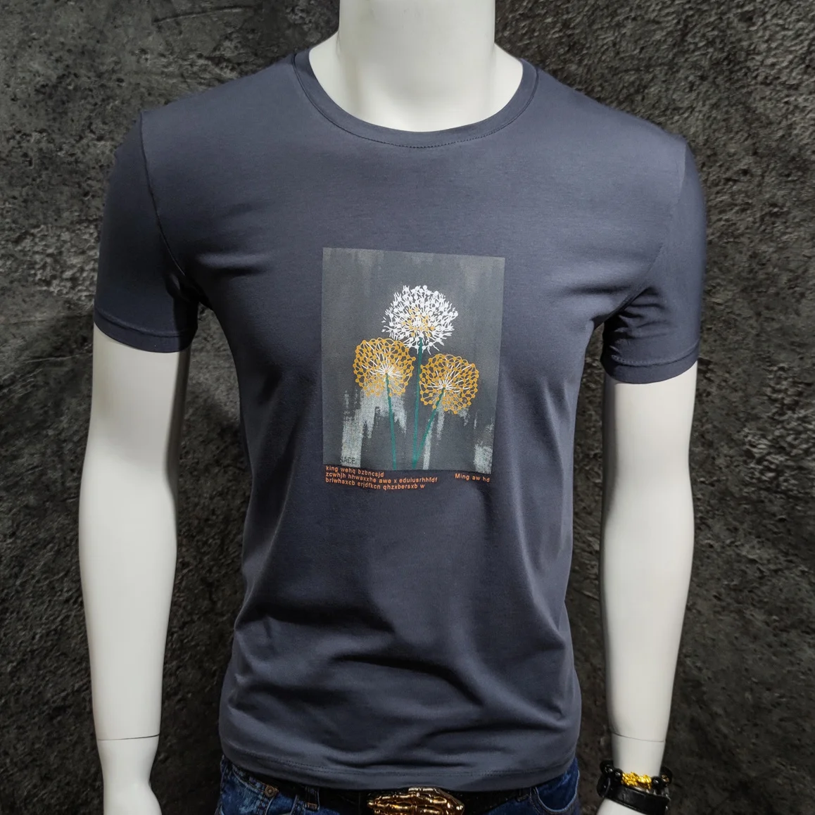 

Cotton t-shirt men's 2021 new short sleeve summer round neck print t-shirt men's trend loose top