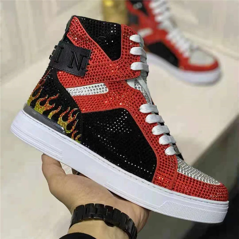 

Luxury Designer Platform Demonia Women's Sneakers Genuine Leather Crystal Men's Running Shoes Couple Tennis Unisex Chunky Shoes