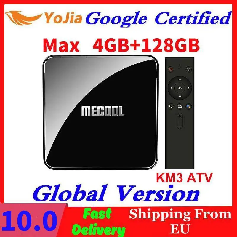 mecool km2 android 10 0 tv box km3 google certified androidtv 10 amlogic s905x2 atv android 10 km9 pro 4k media player 5g wifi free global shipping