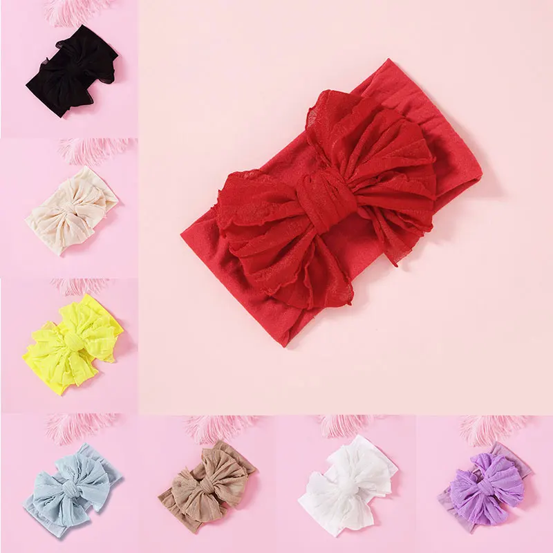 Повязка для волос с бантом маленьких детей эластичная лента тюрбан милые повязки