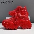 Женские кроссовки из натуральной кожи, на плоской платформе, со стразами