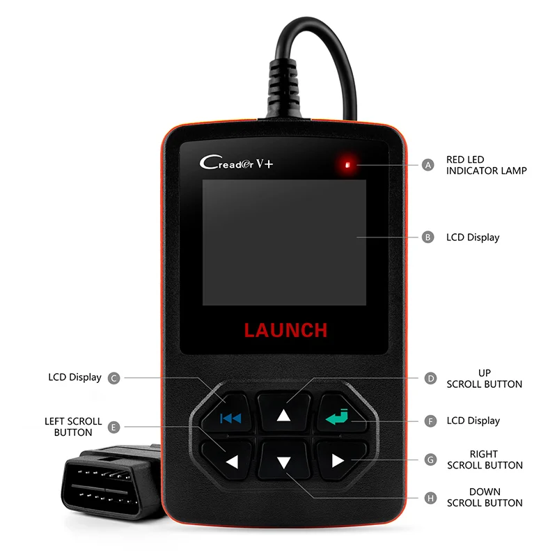 Launch Creader V + диагностический сканер двигателя OBD2 считыватель кодов многоязычный