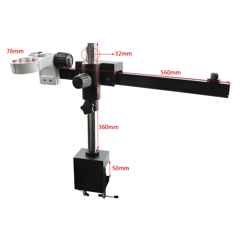 Microscope Universal Adjustable Direction Boom Clamp Holder Bracket Arm 76mm Stand For Stereo Trinocular Microscopio | Инструменты