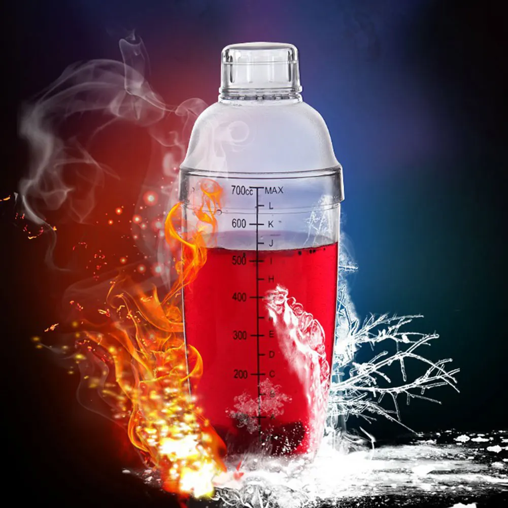 700ml Со шкалой барная посуда для домашнего напитка портативные вечерние бутылки для напитков прозрачный шейкер для коктейлей винный миксер барные инструменты Смола Кофе - Цвет: 700ml