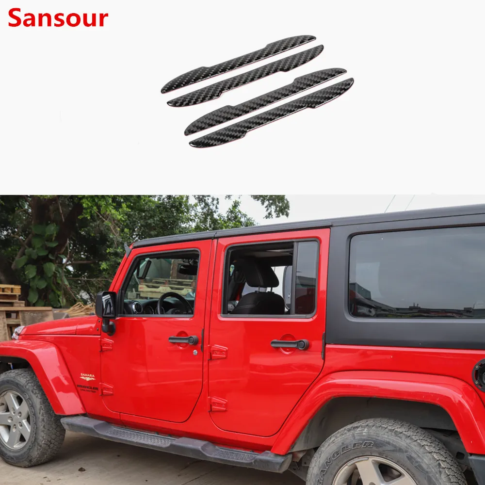 Sansour для Jeep Wrangler JK 2007 2017 край двери автомобиля противоударные полосы наклейки