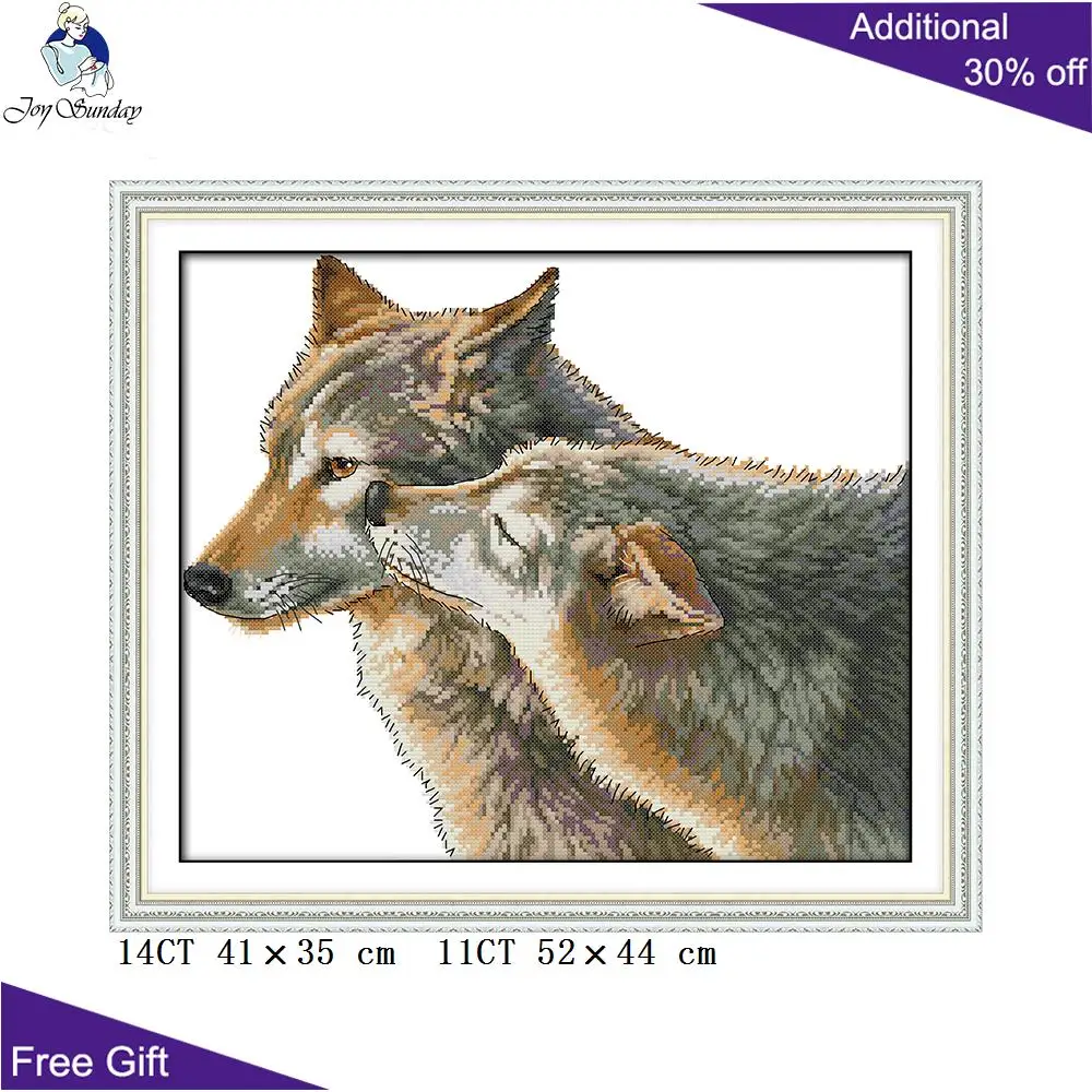Набор для вышивки крестиком Joy Sunday Wolf Brother Kiss Spirit D368 D420 D519(2) D780(3) Домашний декор с