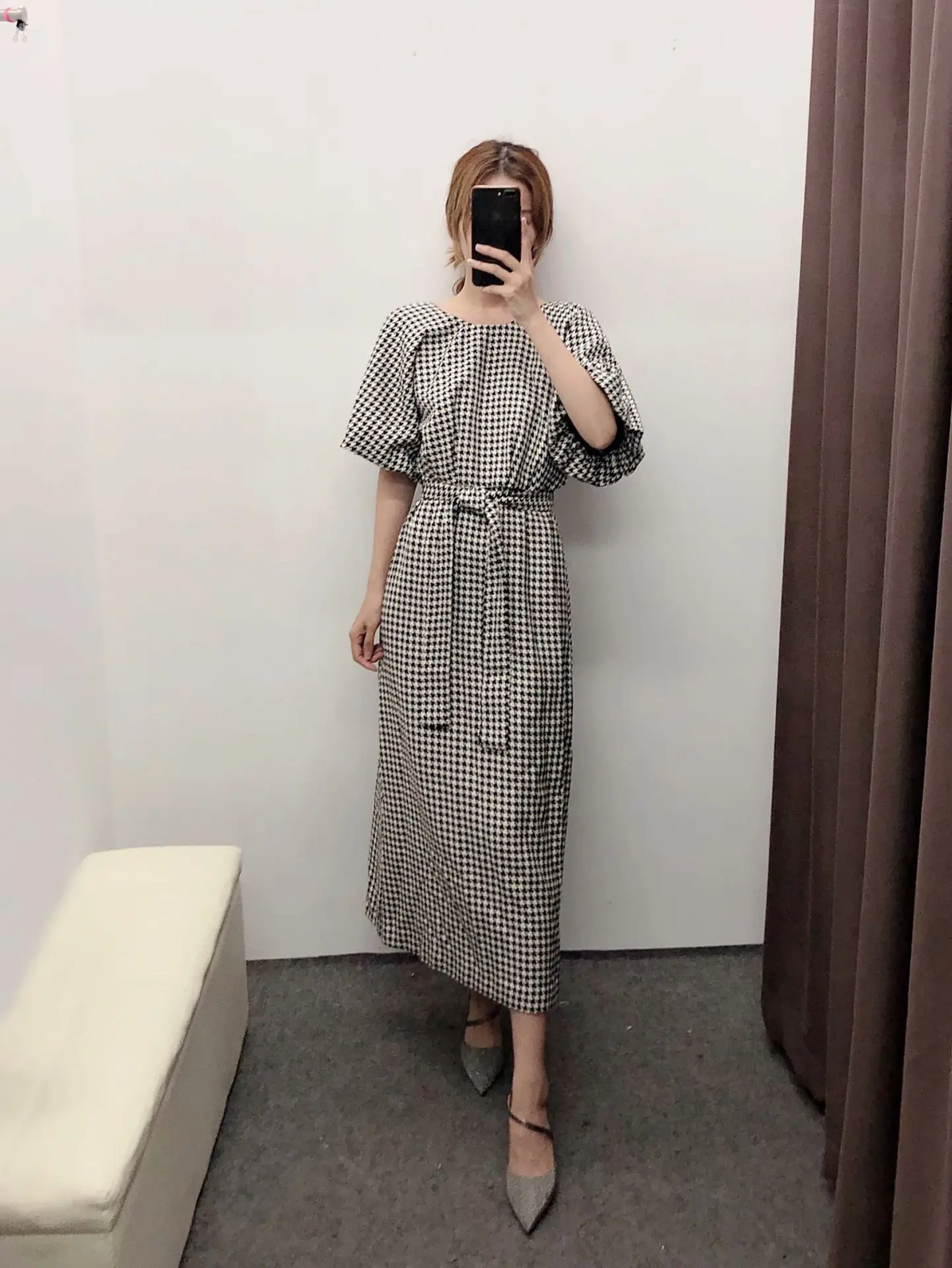 Новинка 2019 года сезон зима осень чехол с круглым воротником и поясом платье N8