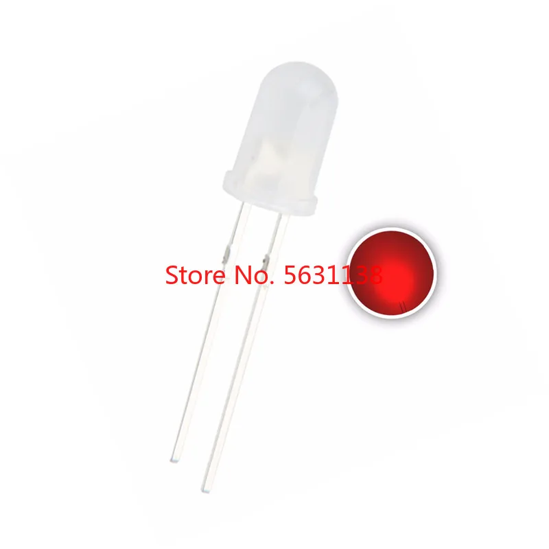 

1000pcs 5mm Red Diffused LED Emitting Diode Round Head 2V 20mA Light Beads Lamp Wide Angle LEDS DIP-2 2PINS cree power led chip