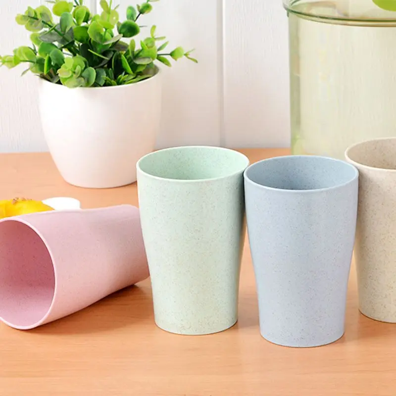 Eco Friendly Healthy Wheat Straw Biodegradable Mug Cup for Water Coffee Milk Juice Tea (4pcs ) | Дом и сад