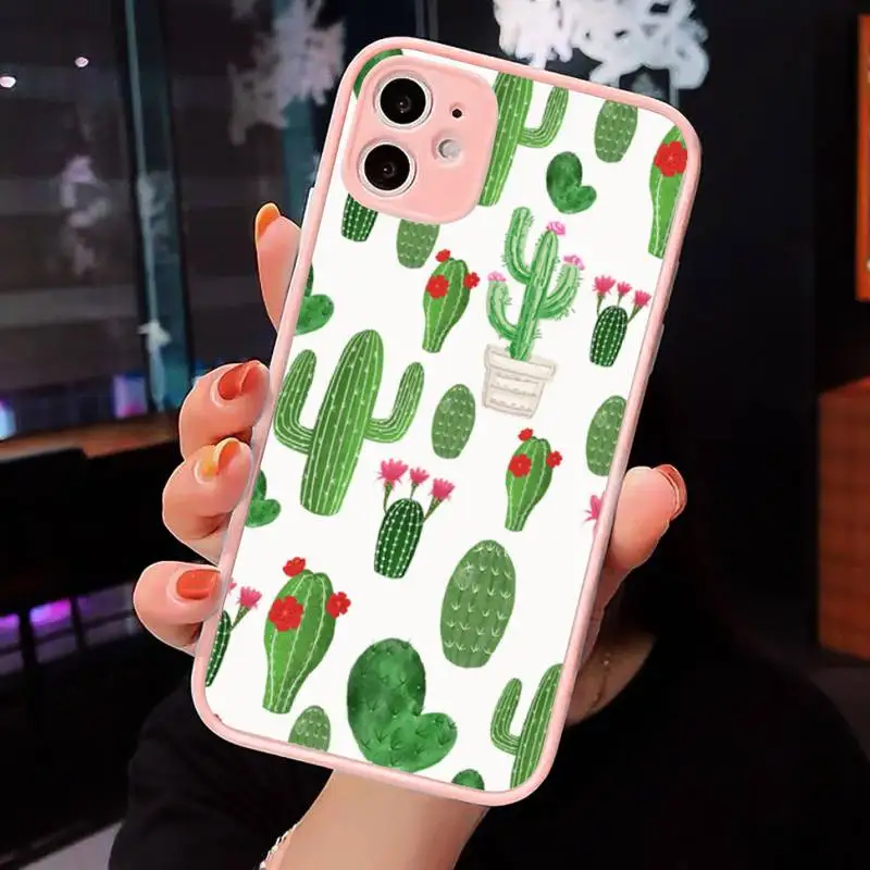 

Summer Fruit crab Watermelon Cactus Phone Cases matte transparent For iphone 7 8 11 12 plus mini x xs xr pro max cover