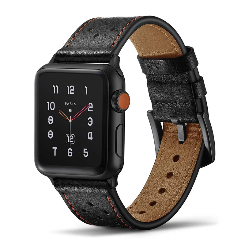 Ремешок из натуральной кожи для apple watch band 42 мм 38 браслет 4 5 44 40 аксессуары iwatch pulseira
