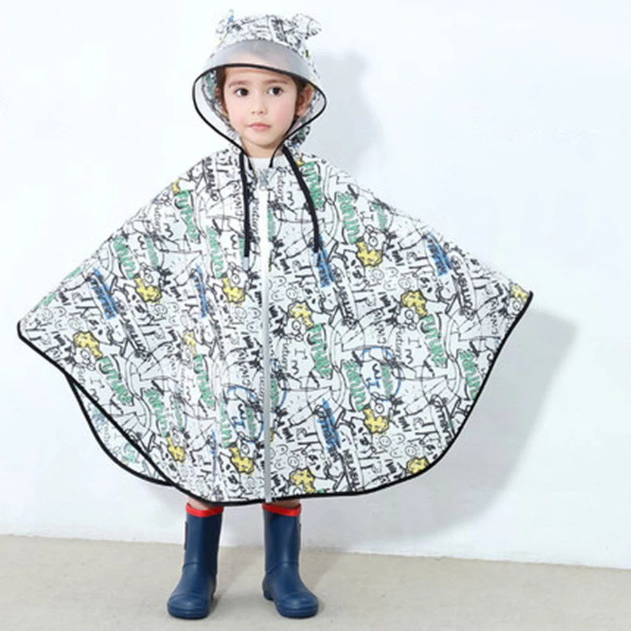 Детский водонепроницаемый плащ-пончо для мальчиков и девочек детский