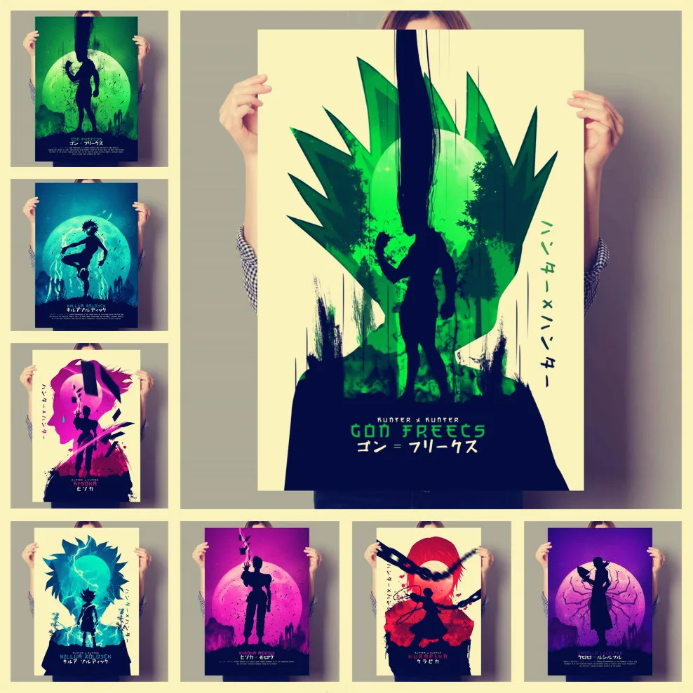 Anime Hunter X Poster Killua Zoldyck Kurapika Gon Freecss Hisoka Wall Decoration Canvas HD Painting Kawaii Room Decor | Дом и сад
