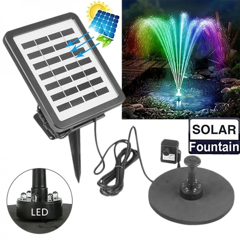 COCOZ Солнечный светодиодный прожектор фонтан для хранения энергии фонтанный