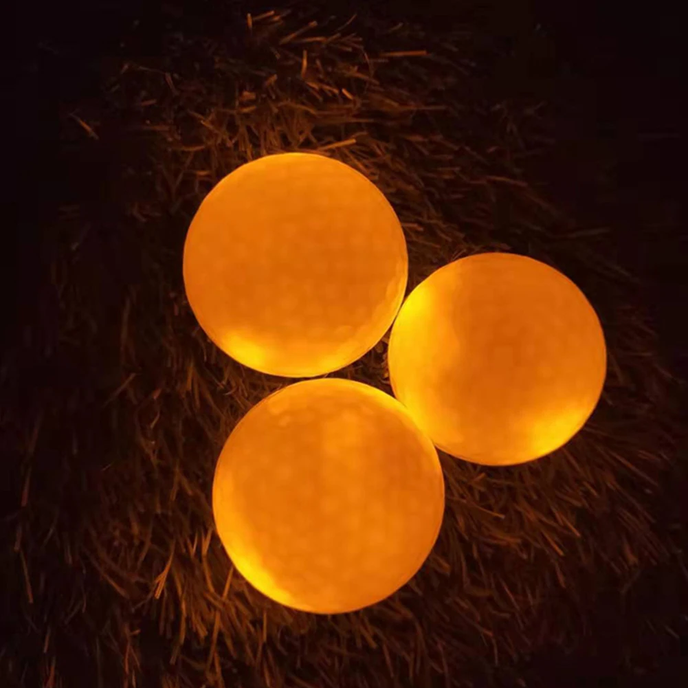 

6pcs/pack Game Training Bright Light Activated Led Golf Balls Sports Night Practicing Glowing Flashing Luminous Long Lasting