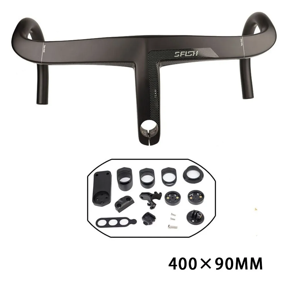 

Full Carbon Intergrated Road Bike Handlebar For 28.6mm Fork Steer With Computer Mount Bicycle Handle Bar Cycling Bent Bar Parts