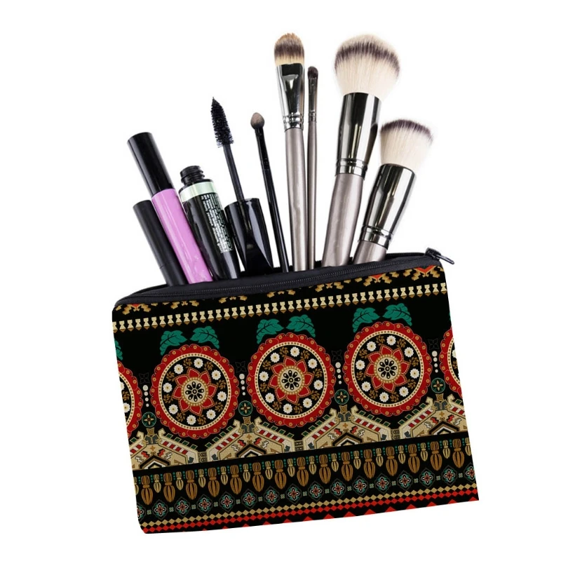 

Beautiful New Creative Designer Mandala Flowers Pattern Zipper Small Makeup Bag Toiletry Pouch Waterproof Cosmetic Bag