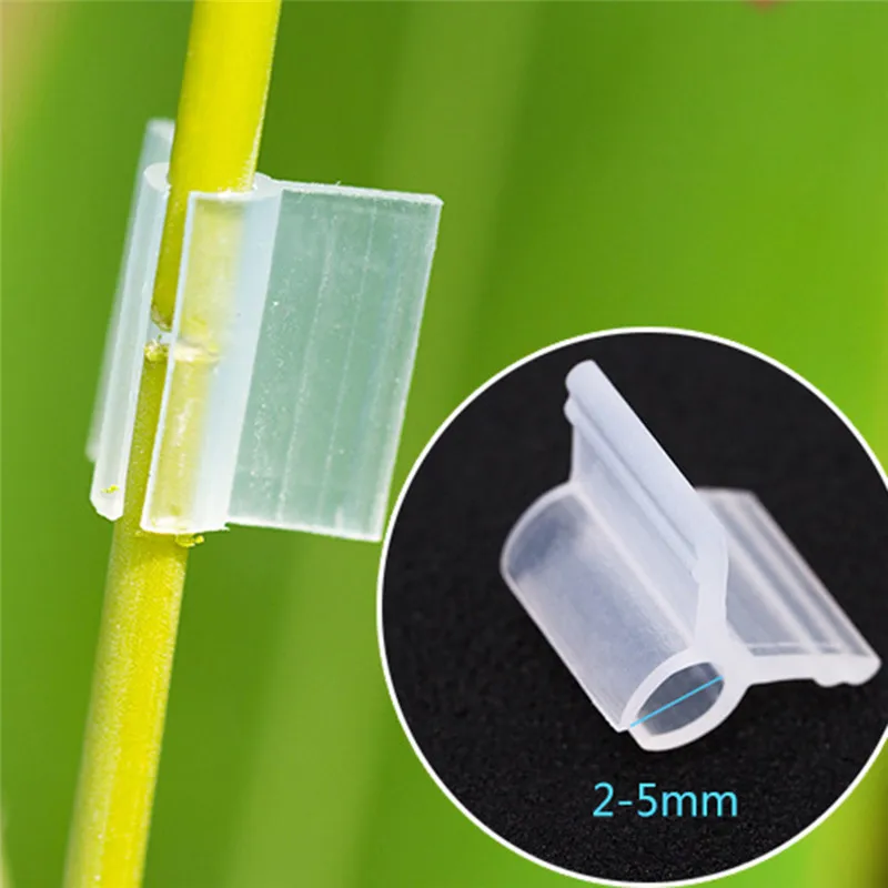 

White Horticultural Grafting Clip For 2-5mm Round Tube Stake Garden Retaining Clip For Greenhouse Frame Pipe Grafting Holder