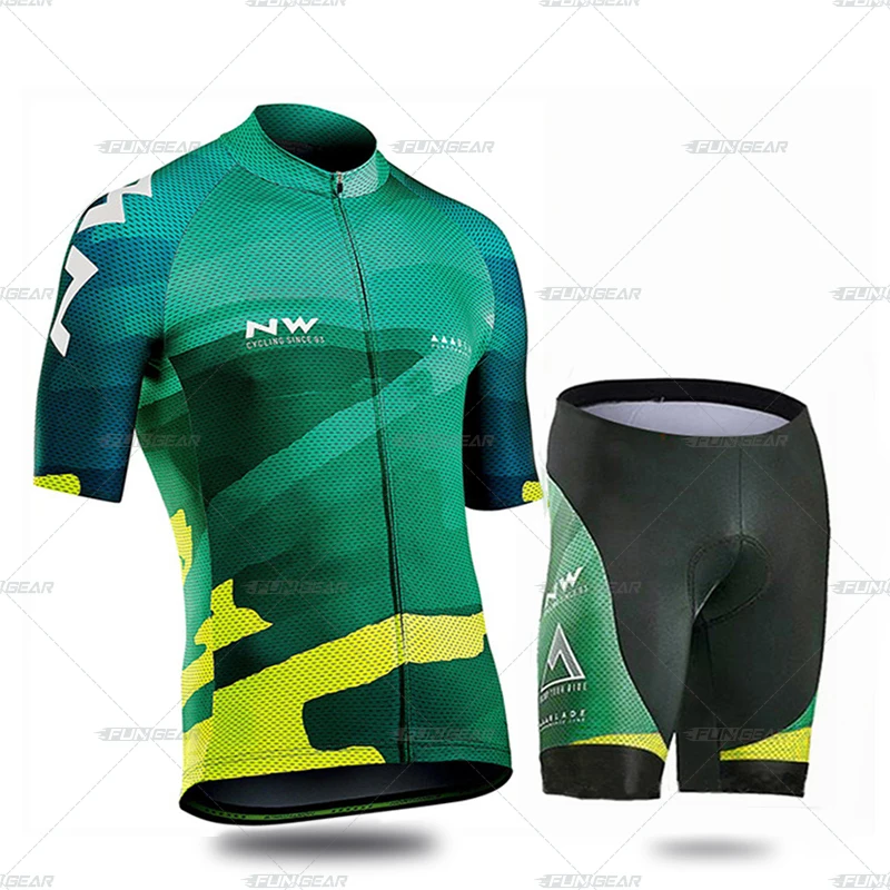 Normal Cycling Set NORTHWAVE Летняя мужская футболка для велоспорта с коротким рукавом, набор дышащих шорт с гелевыми накладками, одежда для велоспорта, Майо, Ropa Ciclismo - Цвет: Normal Cycling Set