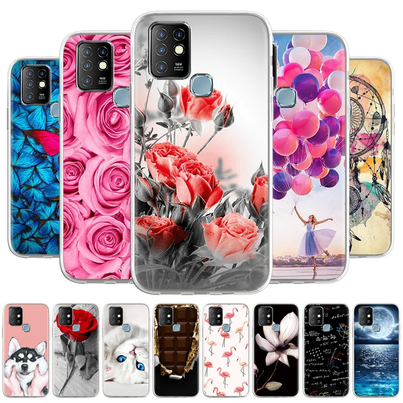 

For Infinix Hot 10 Case TPU Soft Silicone Capa Phone Case On Infinix Hot 10 X682B X682C 6.78 inch Cat Cartoon Back Cover Fundas