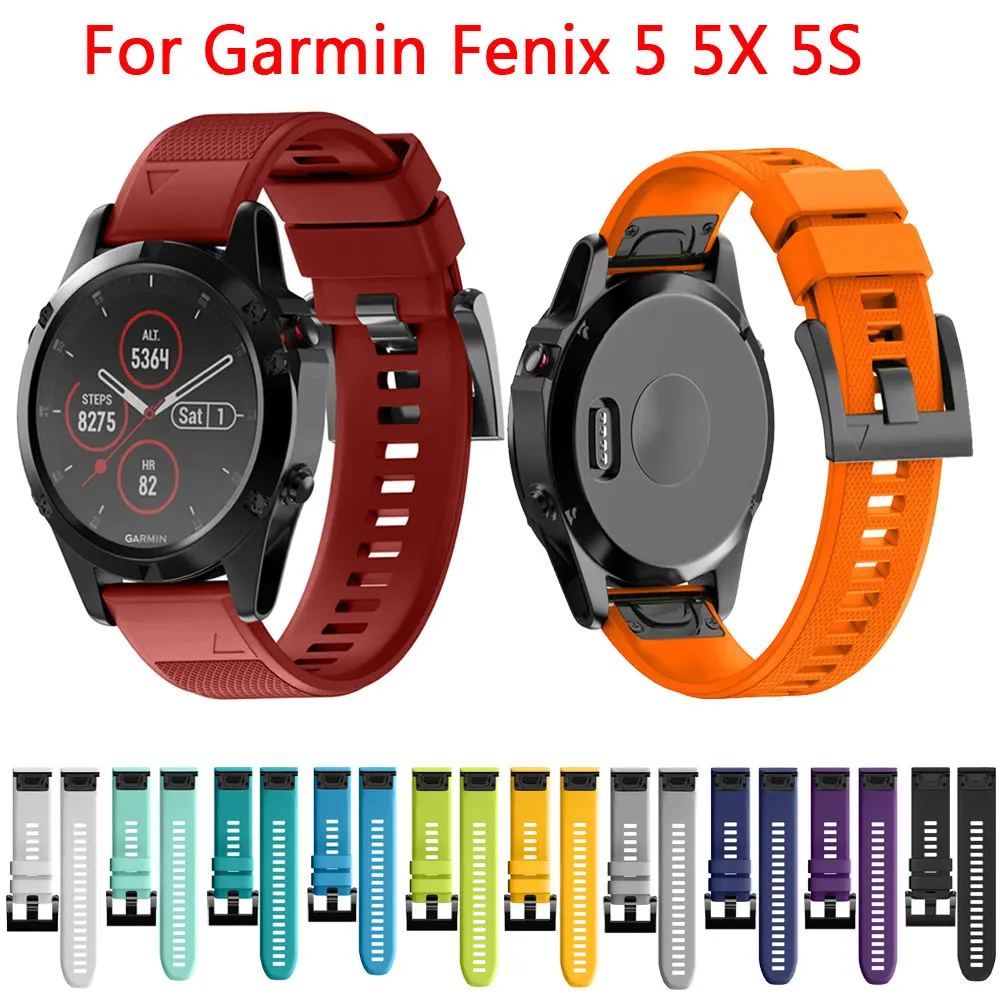 Ремешок для часов Garmin Fenix 6X 6 6S Pro 5X 5 5S Plus 3 HR 20 22 26 мм быстросъемный силиконовый