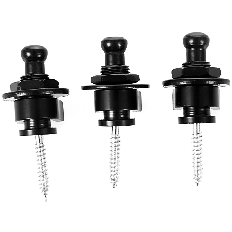

10 Pcs Round Head Guitar Bass Strap Locks Straplocks & 1 Pcs 2 Pin SPST Momentary Effects Push Button Foot Switch