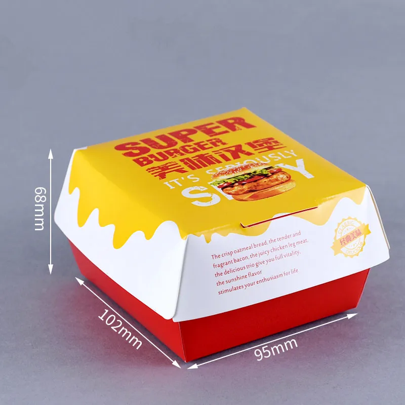 packaging box1 100 шт упаковочная коробка для гамбургеров белая карта креативная выпечка вкусная коробка для хлеба, бумажная коробка для пикника еда для вечеринки одноразовая упаковка - Цвет: packaging box1