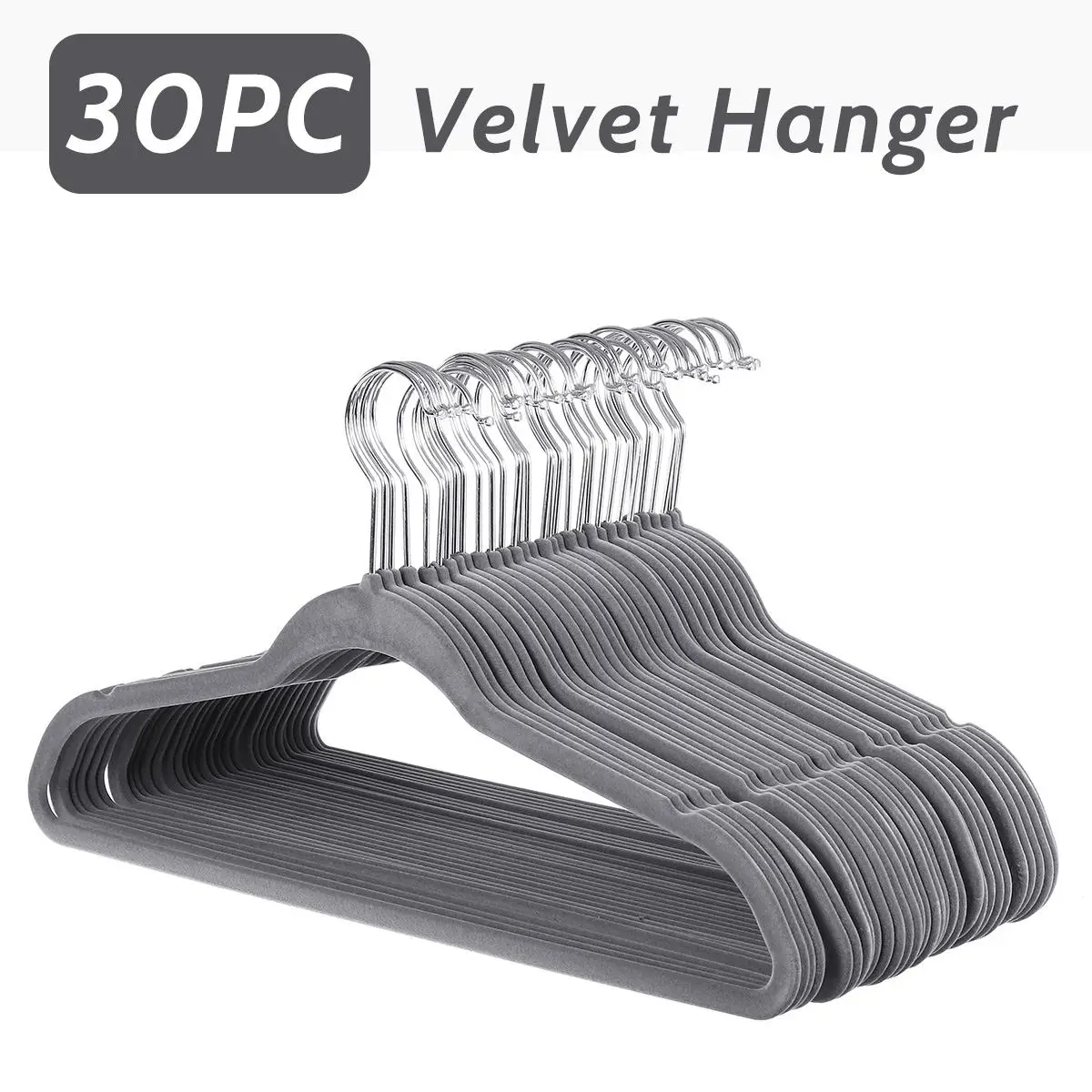 

30pcs Velvet Hangers for Clothes Drying Rack Non-slip Flocking 360 Swivel Hanger Hook Velvet Coat Hanger Ultra Thin Clothes Rack