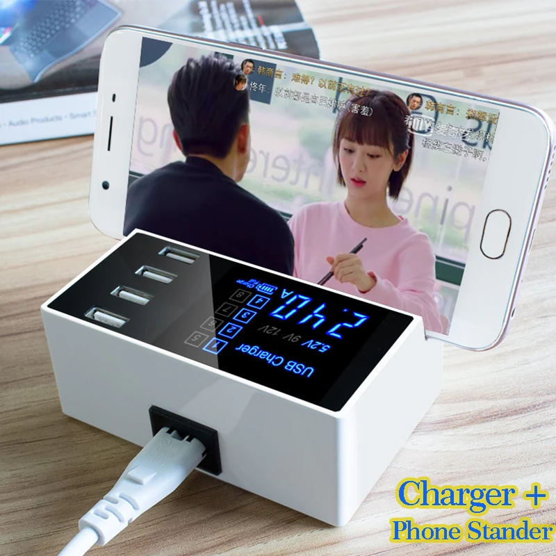 Подставка для телефона 4 порта USB зарядное устройство быстрозарядная станция концентратор умный рабочий стол разъём адаптера питания для телефона планшета Xiaomi samsung S9