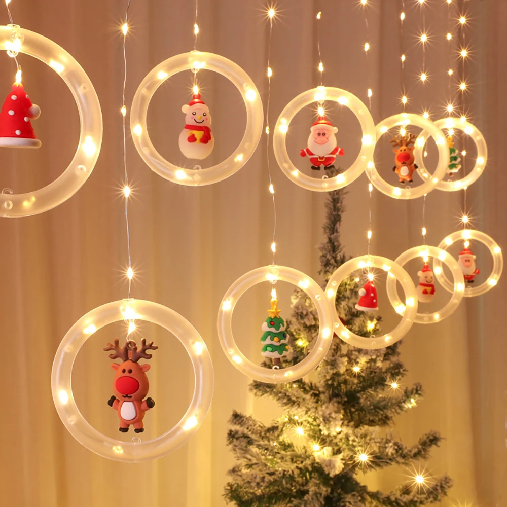 

Christmas Light String Unicorn Curtain Light Christmas Cartoon Modeling Light LED Lantern Room Decoration