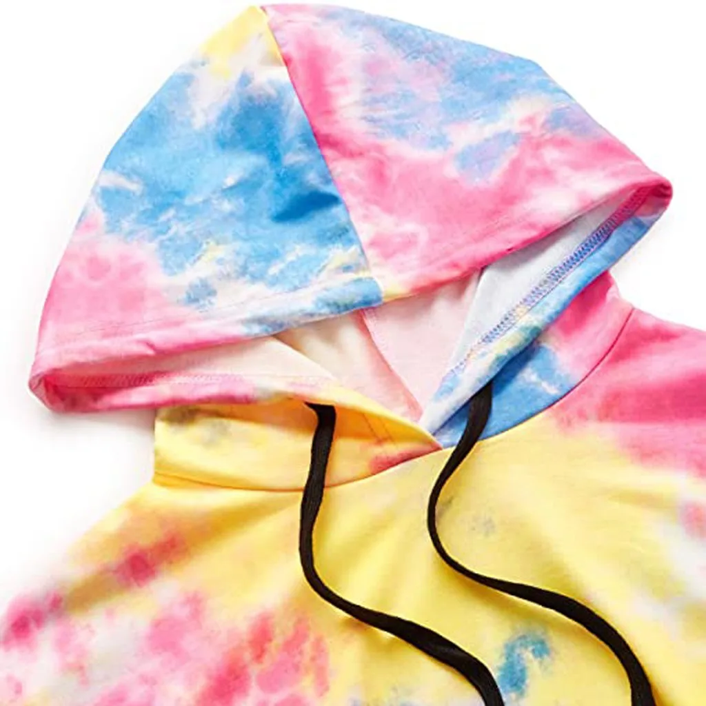

FREE OSTRICH 2020 Autumn Sweatshirt Women Fashion Tie-dye Print Hoodie Casual Loose Long Sleeve Pullover Ladies Hooded Top
