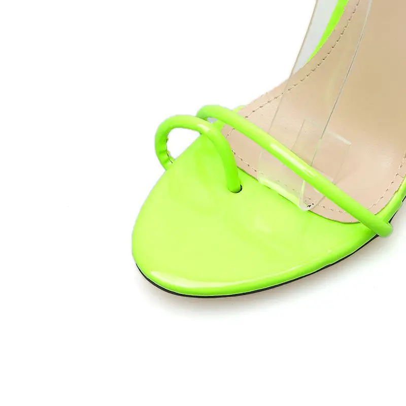 

Women's shoes style sandals fish mouth one line thin band toe thick super high heels large size 40