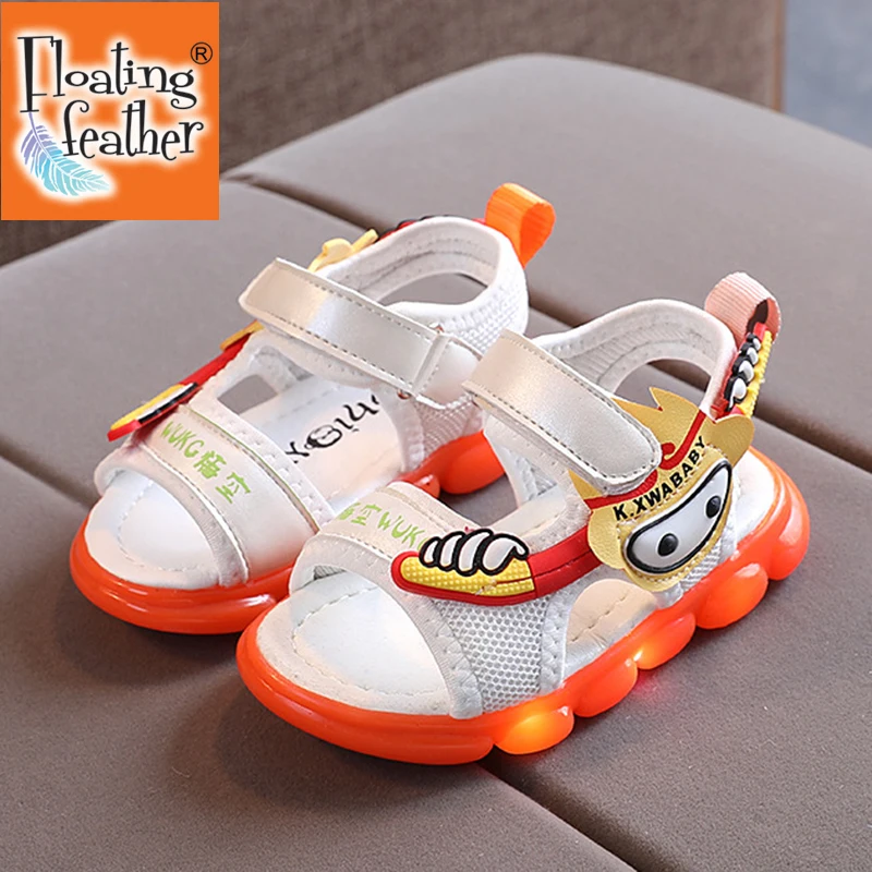 

Size 21-30 Children Glowing Sandals With Led Lights Non-slip Baby Shoes Leak-toe Kids LED Shoes For Boys Girls Luminous Sandals