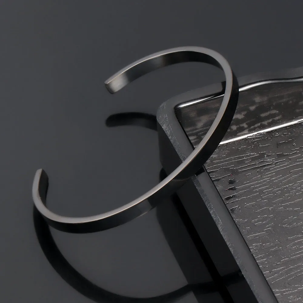 Тонкие открытые браслеты-манжеты для мужчин и женщин гладкие ювелирные