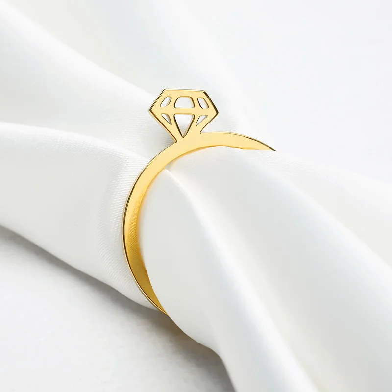 Creative Geometric Ring Stainless Steel Fine Gold Color Jewelry For Women Men Best Birthday Gift Regalos Para Mujer | Украшения и