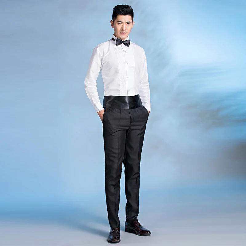 Новинка мужская белая рубашка с длинным рукавом сценический костюм одежда для