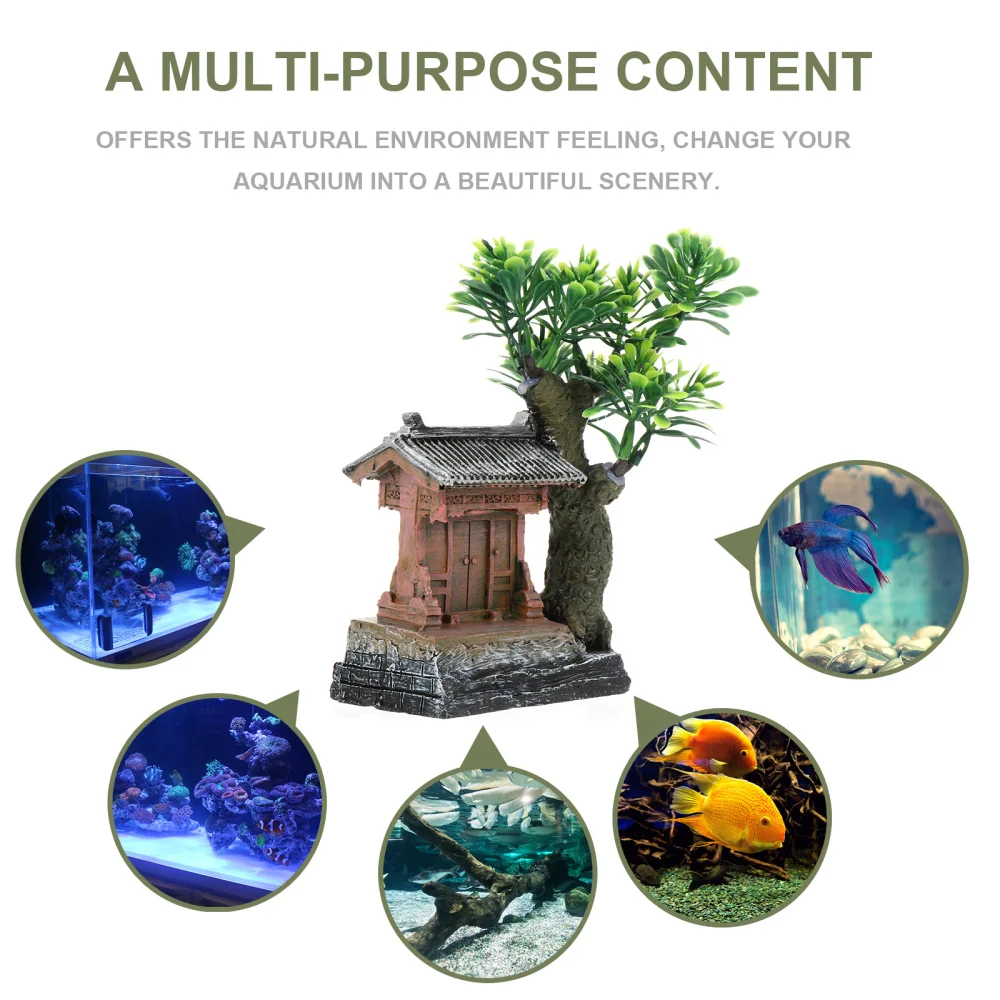 

Aquarium Resin Adornment Tree House Fish Tank Decoration Landscape Ornament