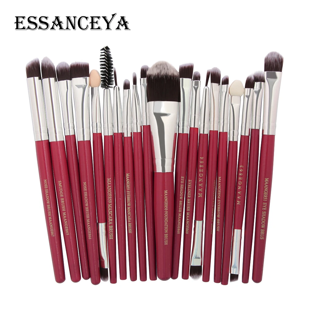 Essanceya Pro 20/22 шт. кисти для макияжа косметическая пудра Румяна Тени для век подводка для глаз Красота Макияж Кисти Инструменты для макияжа бровей