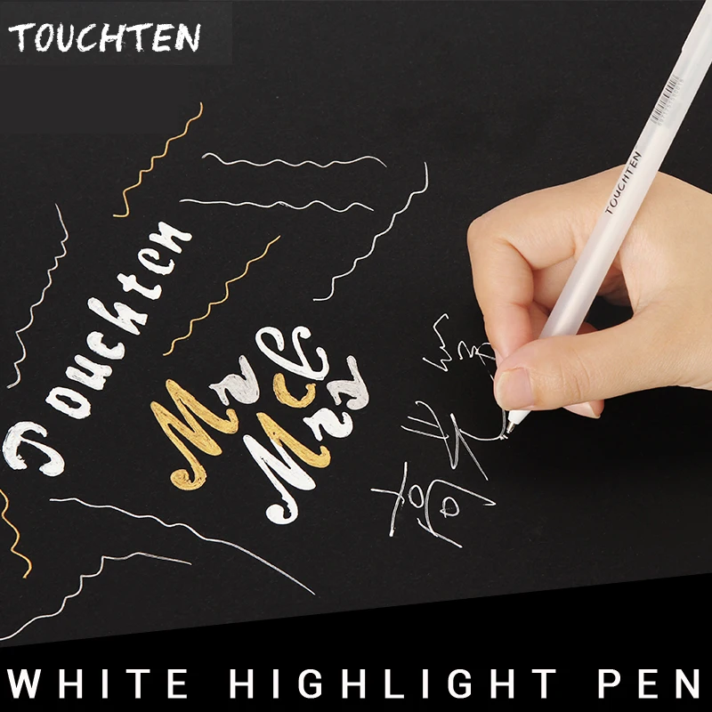 1Pcs White Transparent Paint Marker Pen 0.8mm Highlight Liner Sketch Marker for Writing Drawing Painting School Office Supplies