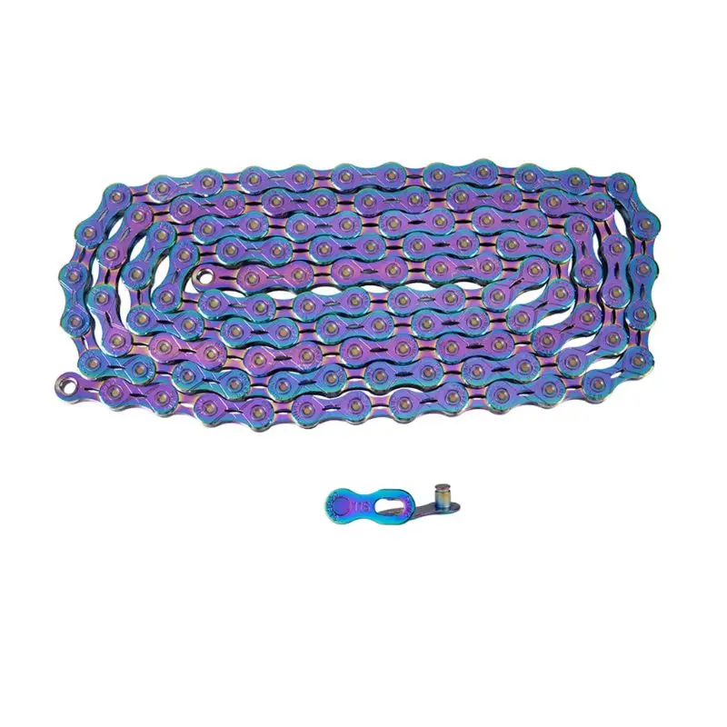 

RISK Rainbow Colorful 11 Speed Bicycle Chain Half Full Hollow Mountain Road Bike Part 27RD