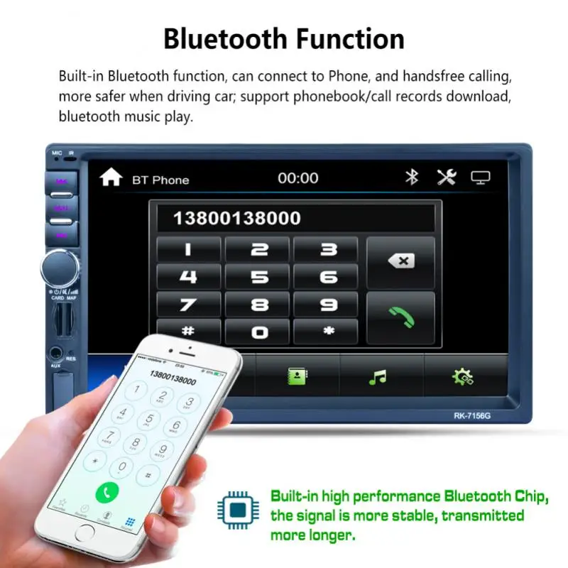 Автомагнитола MP5-плеер с 7 "сенсорным экраном GPS Навигатором Bluetooth камерой FM